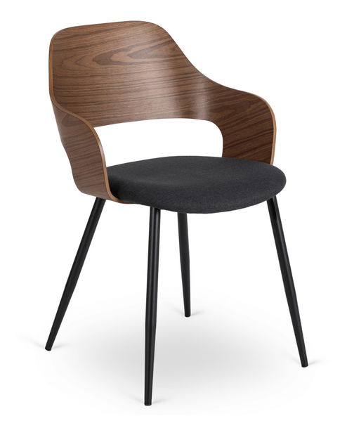 Scaun sufragerie Obvio (nuc + negru) 