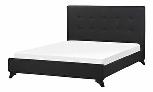 Manželská posteľ 140 cm AMBRE (s roštom) (čierna)