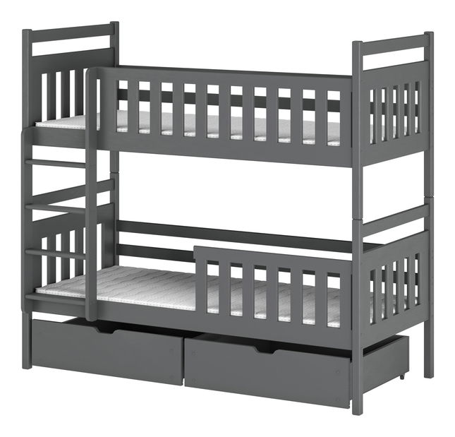 Detská posteľ 80 x 190 cm Mao (s roštom a úl. priestorom) (grafit)