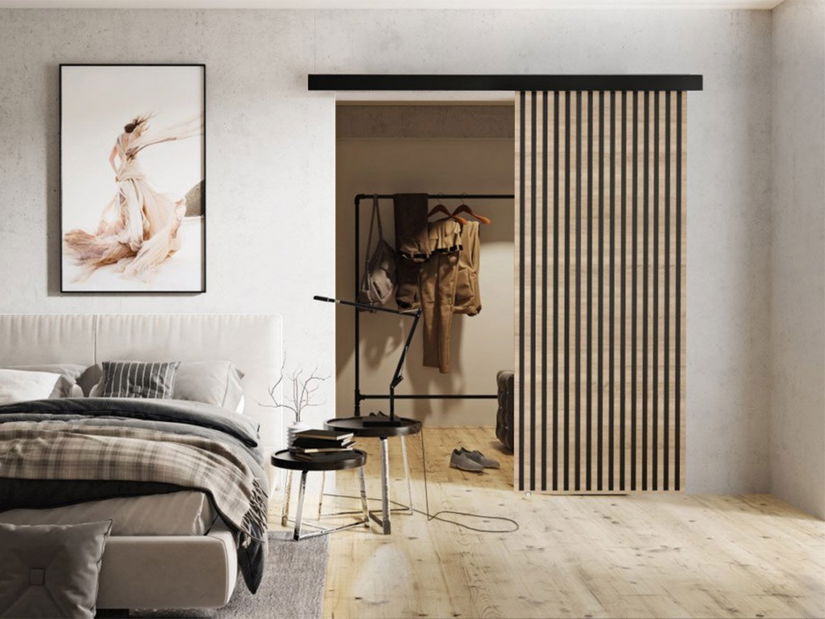 Klizna vrata Baxdos 8 (hrast sonoma + crna)