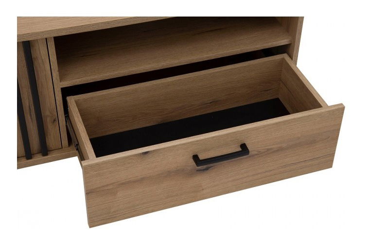 TV stolík/skrinka Neo NE1 (dub evoke + čierna matná)