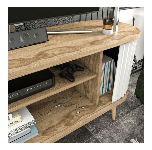 TV stolík/skrinka Stark 140 (dub + biela) 