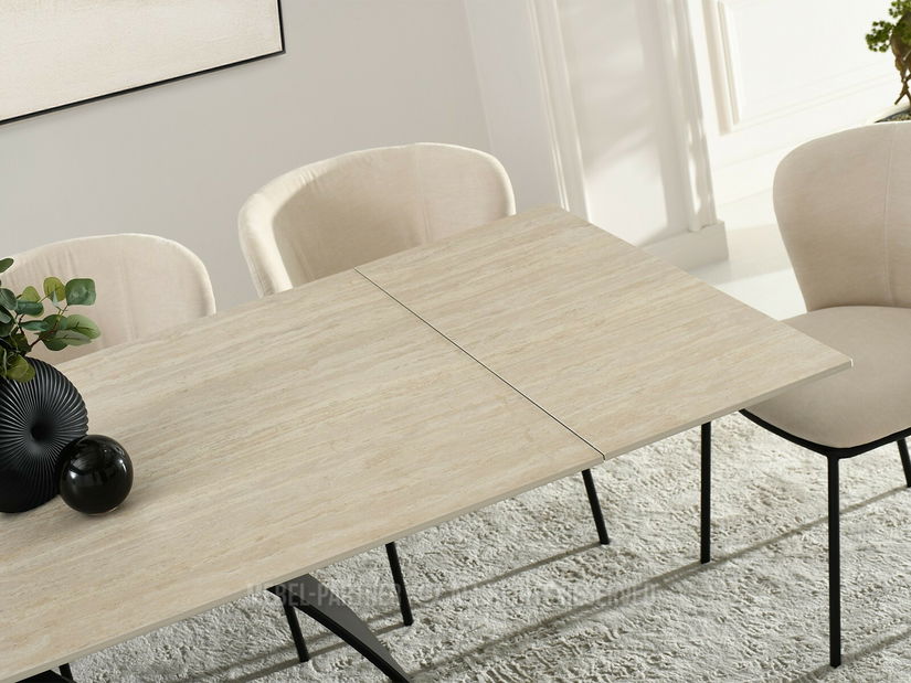 Masă sufragerie Pagina (bej + negru)