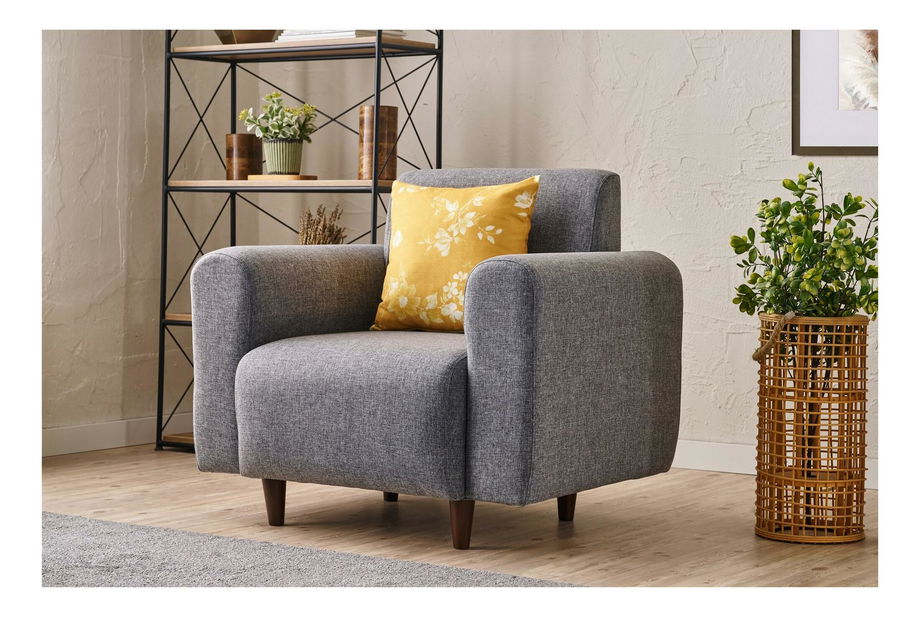 Fotel Noyalepo L (szürke + dió)