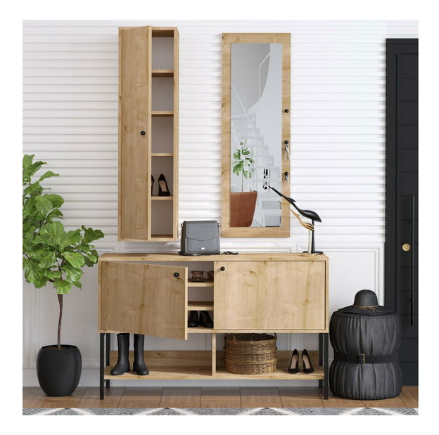 Predsieňová zostava Aliex 4 (dub zafírový) (so zrkadlom)