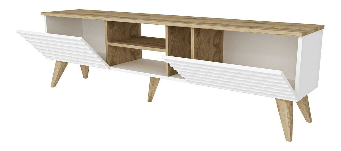 TV stolić/ormarić Eggie (bijela + orah)