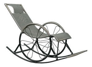 Fotoliu balansoar Rokefeler (ratan + gri)