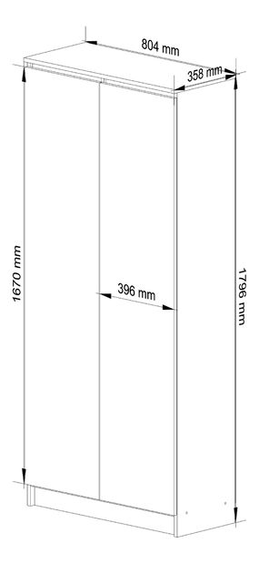 Policová skriňa Rainer II (dub sonoma + wenge)