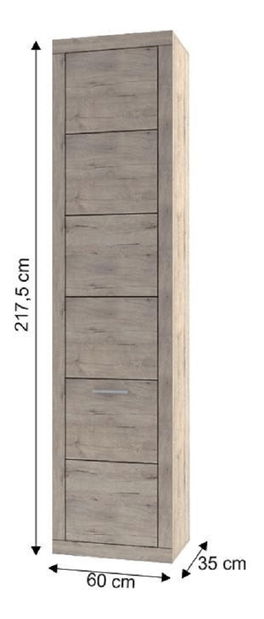 Policová skriňa Oscroft 1D (dub san remo)