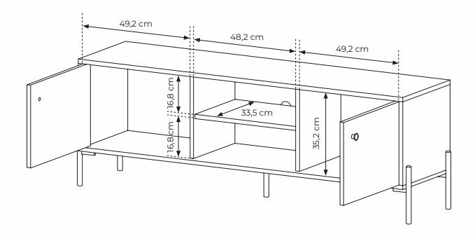 TV asztal/szekrény Scandia 153 2D (scandi tölgy + scandi fenyő)