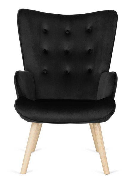 Fotelja s naslonom za noge Lombardi (crna) 