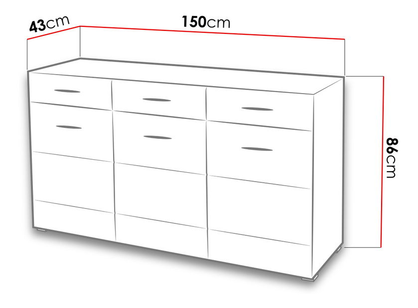Komoda Lilith SB (bijela + bijeli sjaj)
