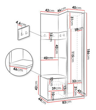 Mobilier hol Tovenaz XXV (stejar artisan + negru)