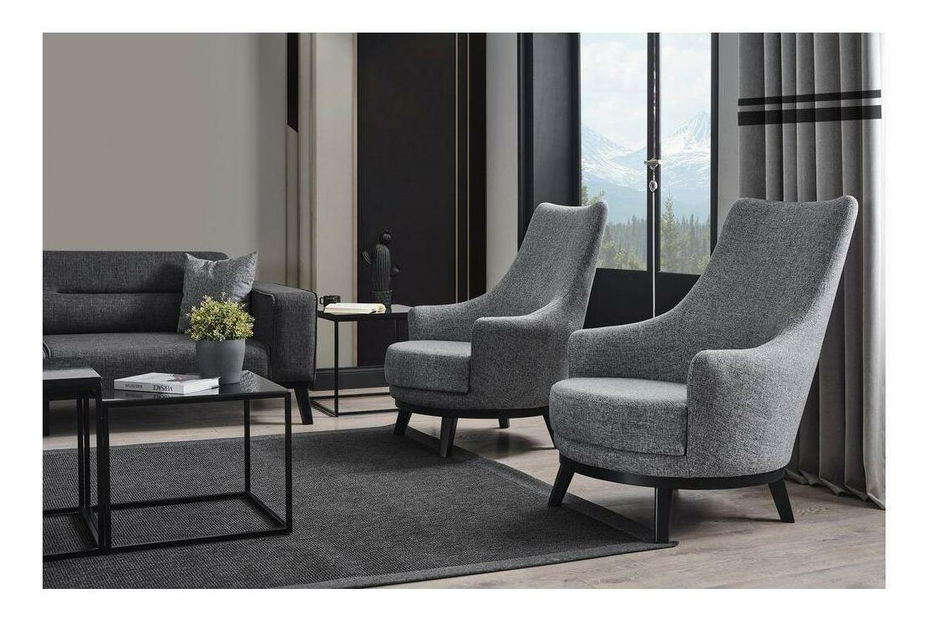 Fotel Balunella (világosszürke + fekete)