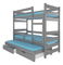 Emeletes gyerekágy  180x75 cm Karin (ágyráccsal és matraccal) (szürke)