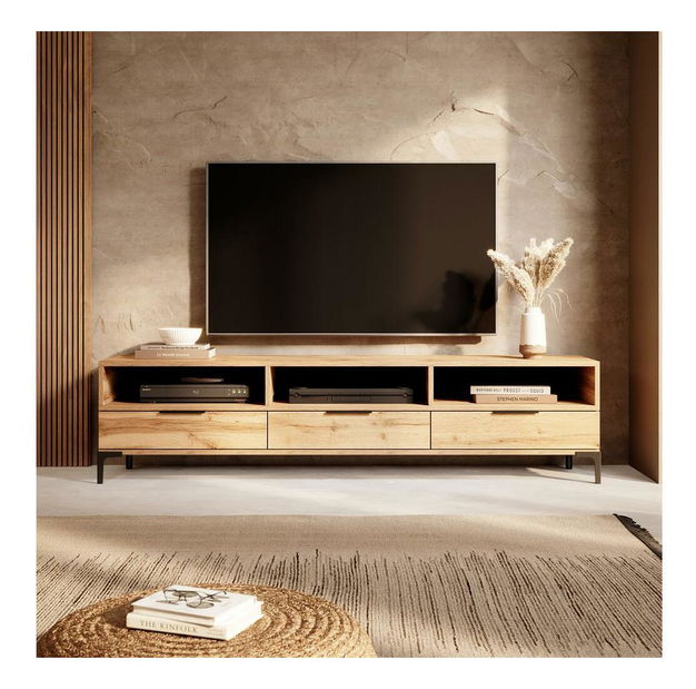 TV skrinka/stolík Ricko (s osvetlením) (dub wotan)