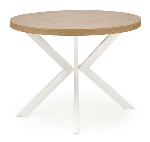 Széthúzható étkezőasztal 100-250 cm Pepeera (fehér + arany) (6 8 fő részére)