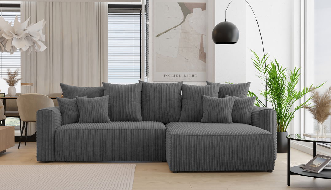 Kutna garnitura Baria (D) (tamnosiva)