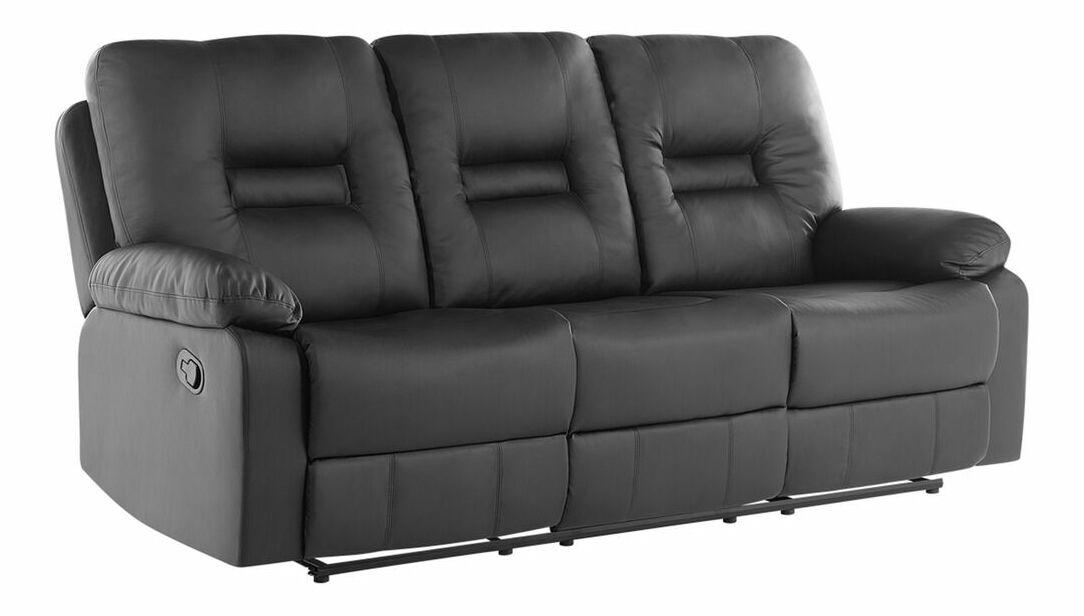 Canapea 2 locuri Barnet 2 (piele sintetică) (negru) 