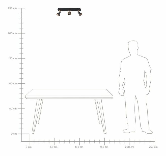 Stropné svietidlo Braulio (medená + čierna)