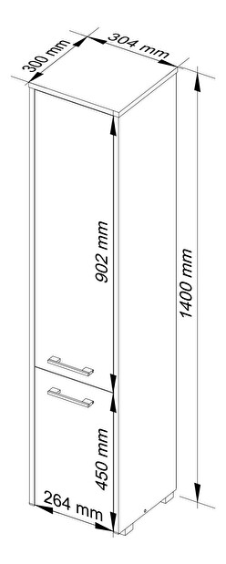 Kupaonski ormarić Farid tip4 (hrast sonoma + bijela)