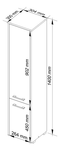 Dulap de baie Farid TYP4 (Stejar sonoma + Alb)