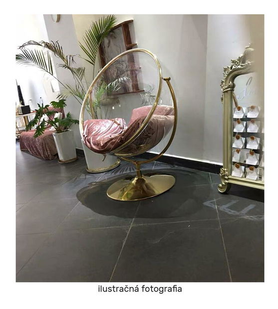 Függesztett hintafotel Belgica 2 (transzparens + arany + szürke) 