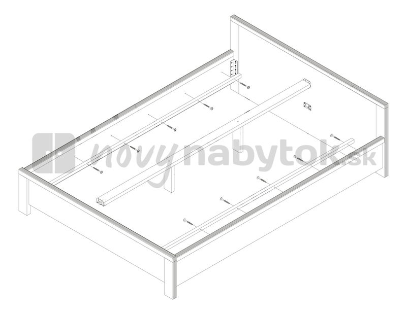 Pat matrimonial 160 cm Kaspian LOZ/160 (stejar sonoma)