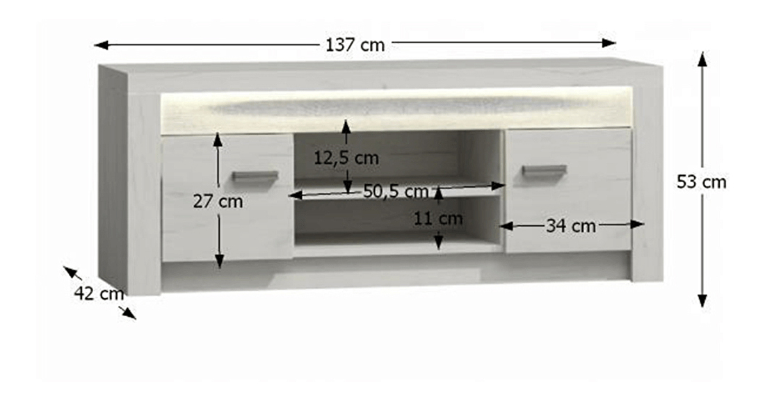 TV stolík/skrinka Inneas 09 (jaseň biely)