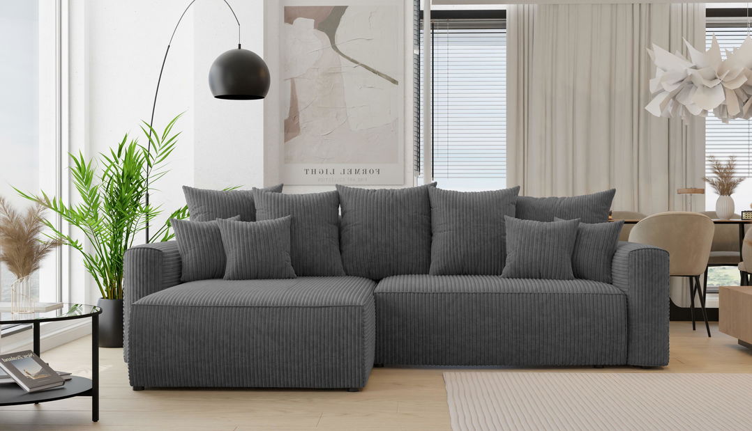 Kutna garnitura Baria (L) (tamnosiva)