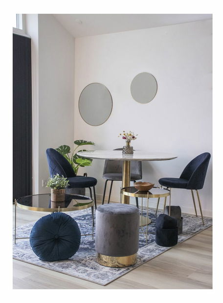 Jedálenský stôl Bvaria 5 (biela + mosadzná)