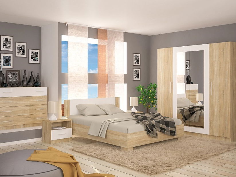 Hálószoba Marlon 2-2 (szonoma tölgy + fehér)