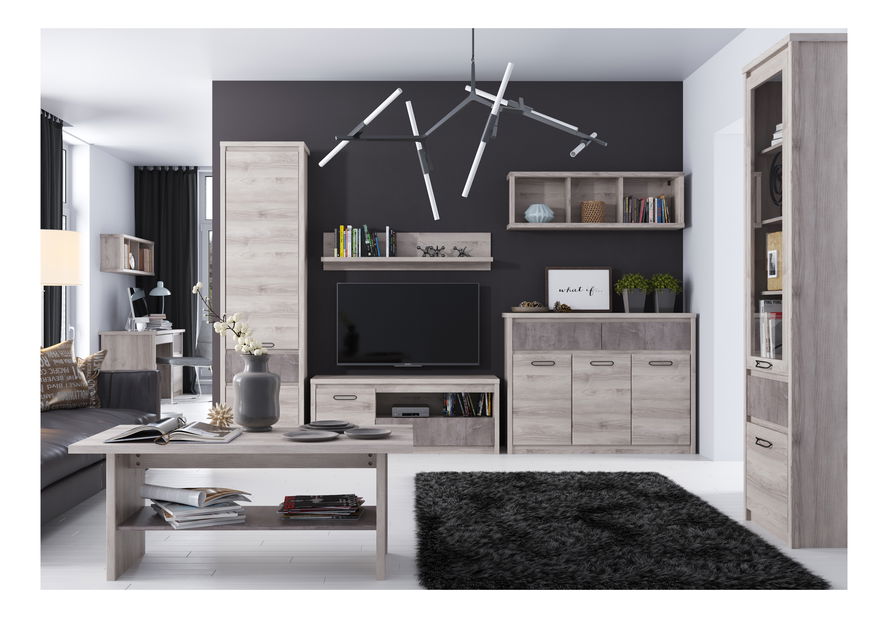 Masă de sufragerie extensibilă (pentru 4 6 persoane) Mebel Bos Jolene (castan nairobi + onyx)