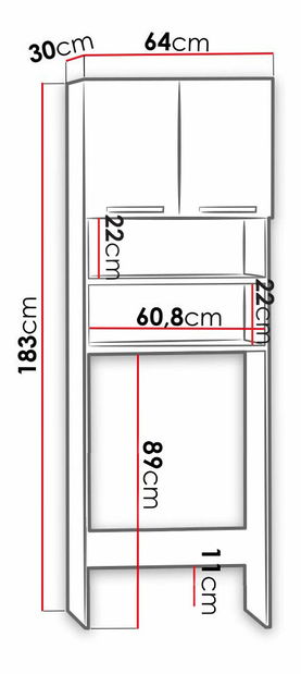 Dulap deasupra mașinii de spălat Thea (Alb)
