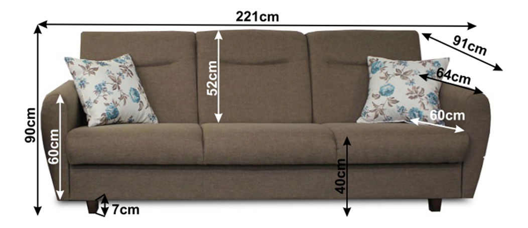 Háromszemélyes kanapé Milo