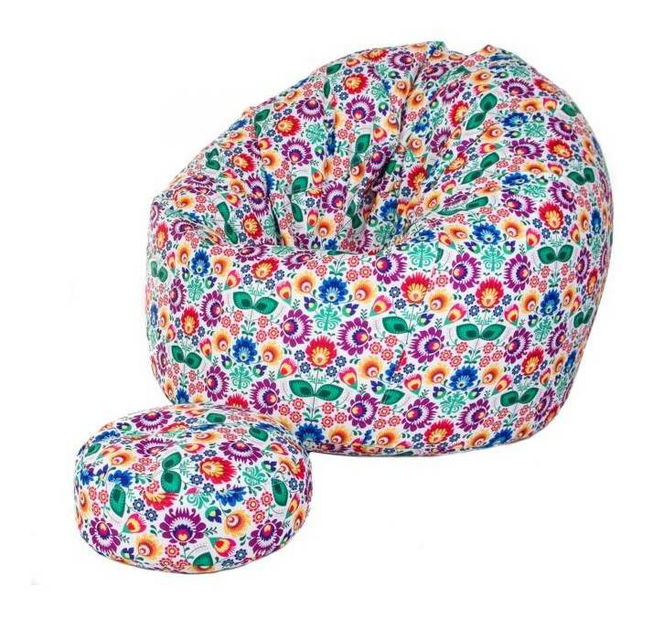 Fotoliu puf cu taburete Biggy Mom XXXL (multicolor)