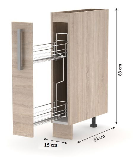Dulap inferior de bucătărie cu coș glisant NOPL-066-VK Noliana (Stejar sonoma)