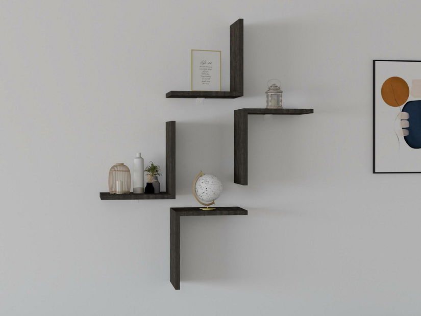 Set polica (4 kom.) Duteke (antracit)