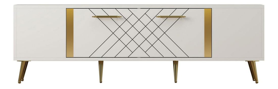 TV stolić/ormarić Depeche (bijela + zlatna)