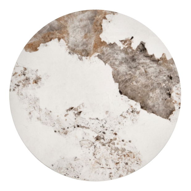 Set 2 ks. konferenčných stolíkov Inesz (béžový mramor + biela)