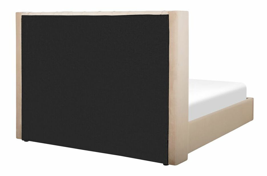 Pat matrimonial 180 cm LUBECK (poliester) (bej) (cu somieră)