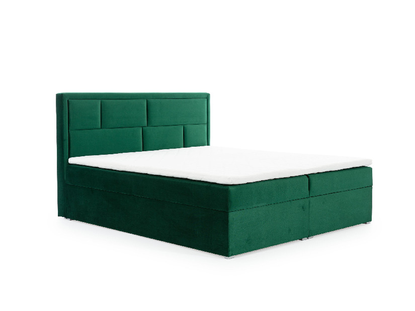 Pat matrimonial Boxspring 180 cm Menera (verde)