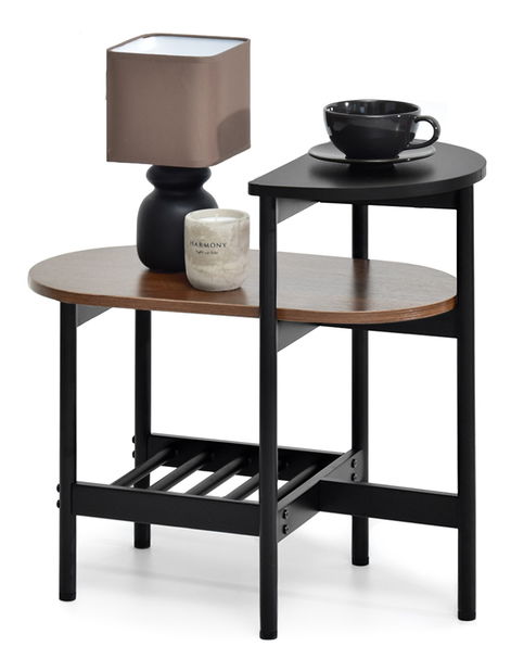 Măsuță de cafea Lorelail S (nuc + negru)