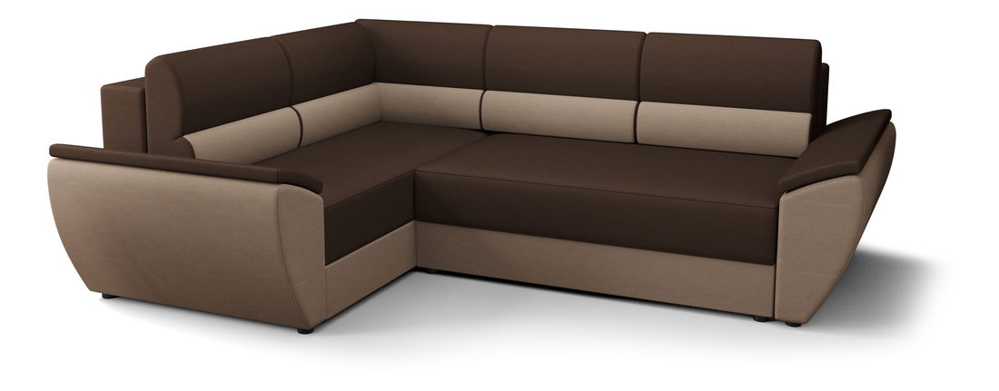Rohová sedacia súprava Radiant Plus (tmavohnedá + béžová) (L)