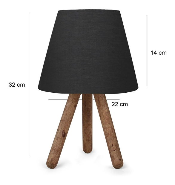 Stolová lampa Woodarella 7 (antracit + prírodná)