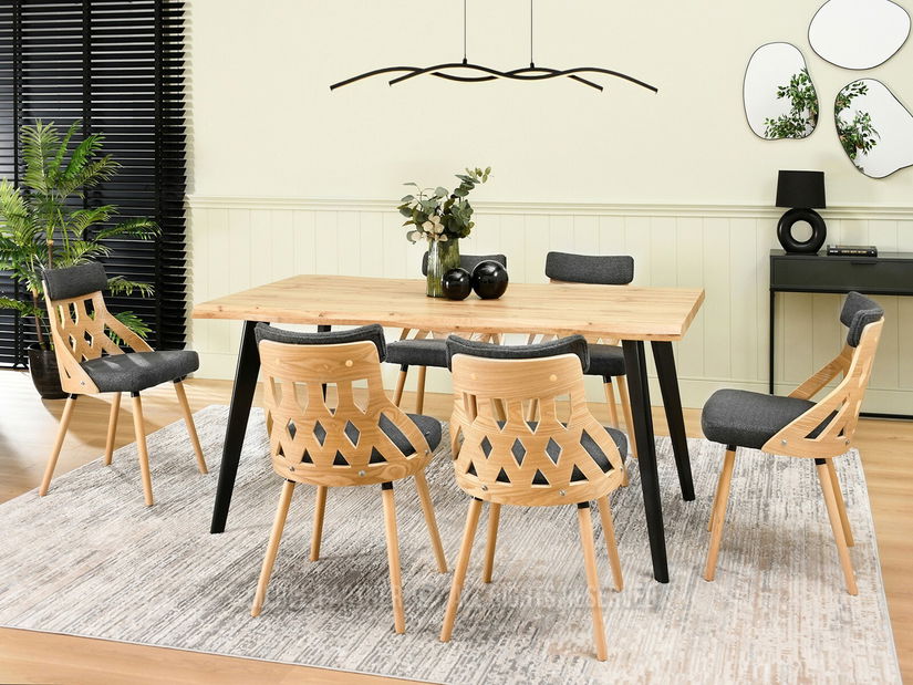 Stolička Crab (grafit + dub)