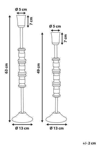 Set 2 sfeșnic Salami (auriu)
