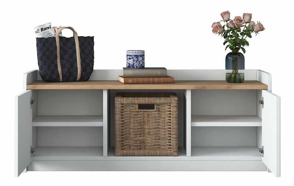 Ormarić za obuću Pixie 2 (bijela + orah)