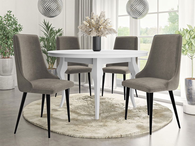 Scaun bucătărie Erlissa (negru + bej deschis)