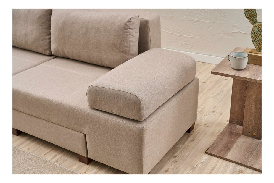 Canapea extensibilă Perenilla L (Crem + Nuc)